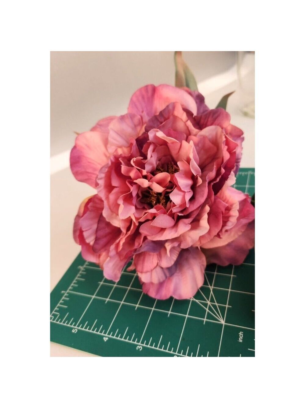 Lavender Wine Faux Peony Stem 18 Inch Wedding Artificial Silk Flower - Picture 8 of 10